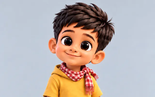 Ayaan tilting his head with a curious smile