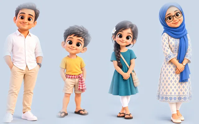 Dad, Ayaan, Adeeva and Mom smiling side by side